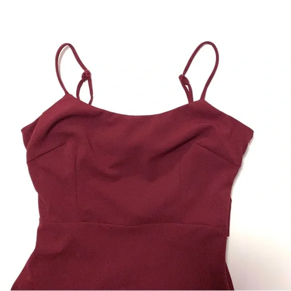 LULUS All My Loving Wine Red Knotted Mermaid Maxi Dress Large - Picture 5 of 13